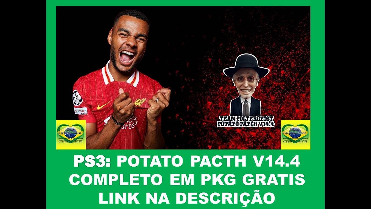 PS3: PES POTATO PACHT V14.4 COMPLETO EM PKG COM SAVEDATA DE SETEMBRO 2025 LINK NA DESCRIÇÃO DO VIDEO