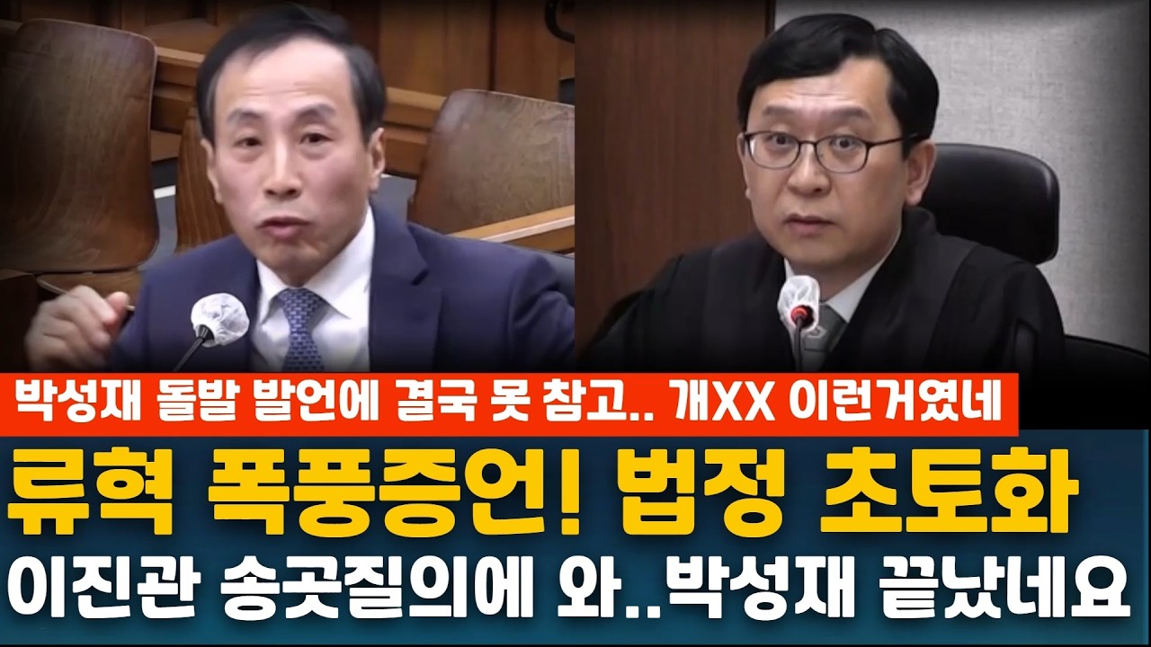 류혁 폭풍증언! 법정 초토화 이진관 송곳질의에 와..박성재 끝났네요 박성재 돌발 발언에 결국 못 참고.. 개XX 이런거였네