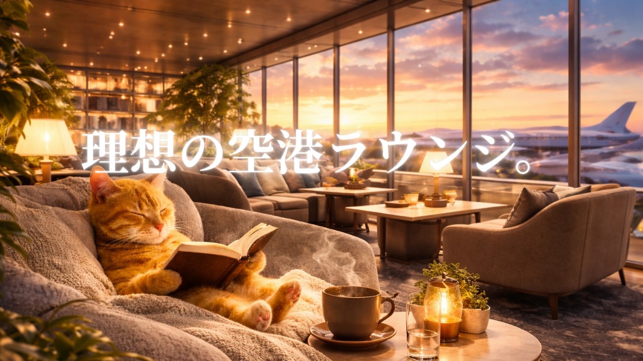 【夜の癒しBGM】空港ラウンジのような贅沢な夜。｜ひとり時間に浸る、やさしい癒し音楽