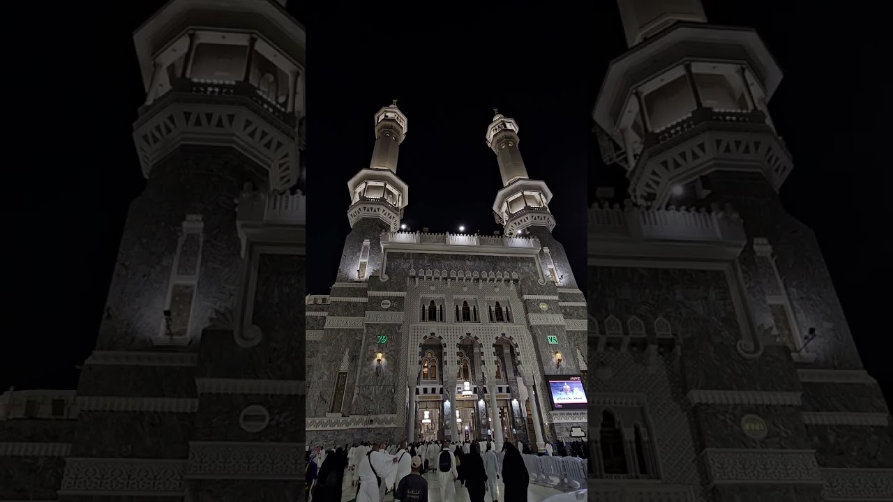 الطريق لداخل الحرم ونداء الحق بصوت خاشع للمؤذن #سامي_ريس | أذان العشاء الجمعة 18 شعبان 1447ه‍ـ