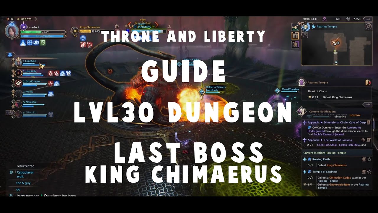 [GUIDE] How to beat 30Lvl/50Lvl dungeon LAST BOSS (King/Rex Chimaerus) | Throne And Liberty