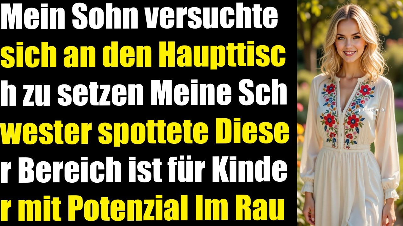Mein Sohn wollte am Haupttisch sitzen  Meine Schwester höhnte Dieser Platz ist für Kinder mit...