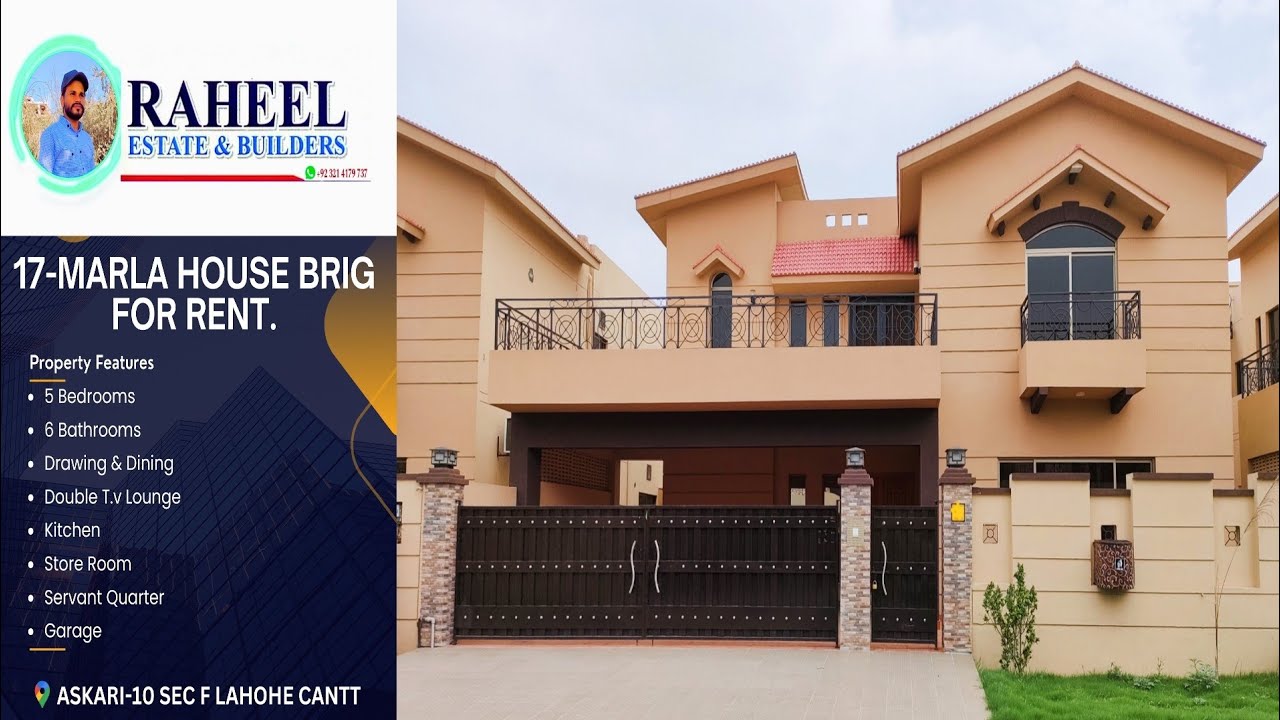 🔥 Askari-10 Lahore Cantt 🔥 17-Marla 5-Bedroom's Brig House For Rent in Askari-10 Cantt |