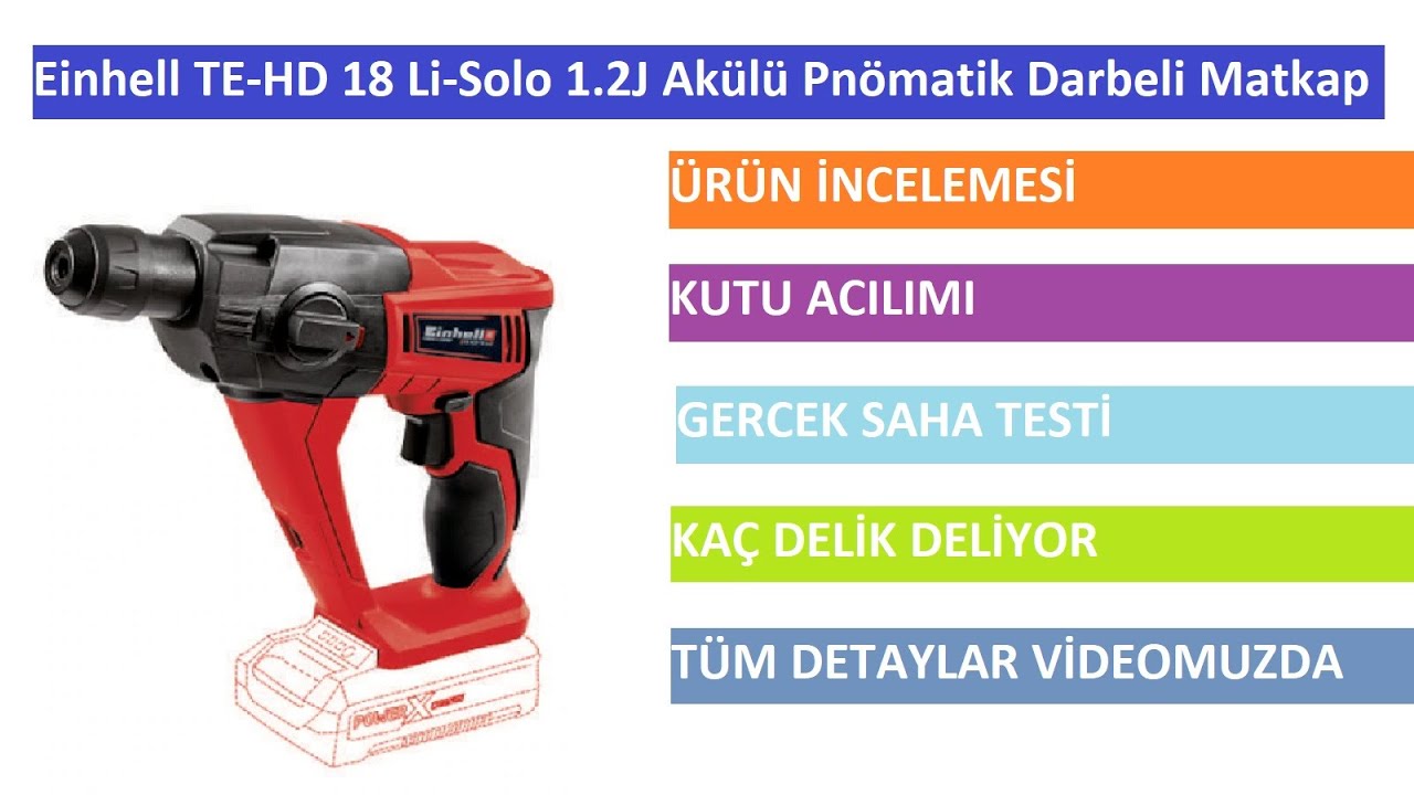 Einhell TE-HD 18 Li-Solo 1.2J Akülü Pnömatik Darbeli Matkap Ürün İncelemesi
