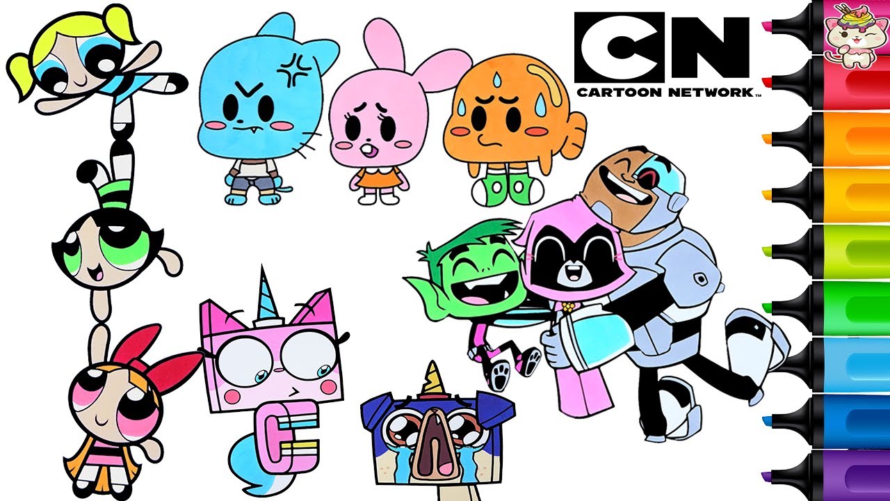 Cartoon Network Coloring Compilation Powerpuff Girls Gumball Unikitty Teen Titans Go