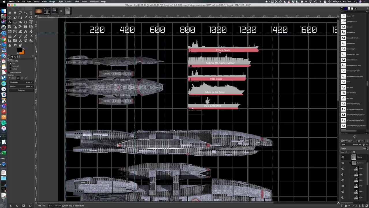 The battlestar Valkyrie: How to compare the sizes of fictional ships