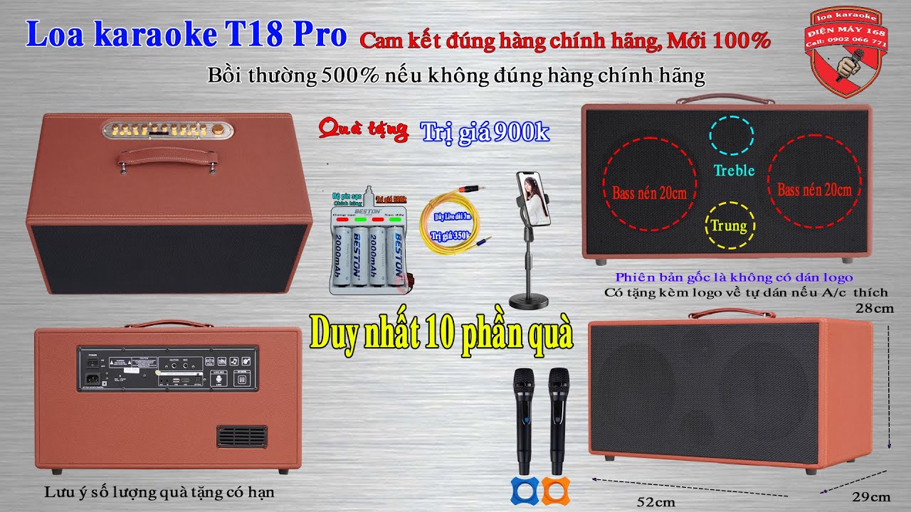 Loa h&aacute;t karaoke x&aacute;ch tay T18 Pro ch&iacute;nh h&atilde;ng | Điện M&aacute;y 168