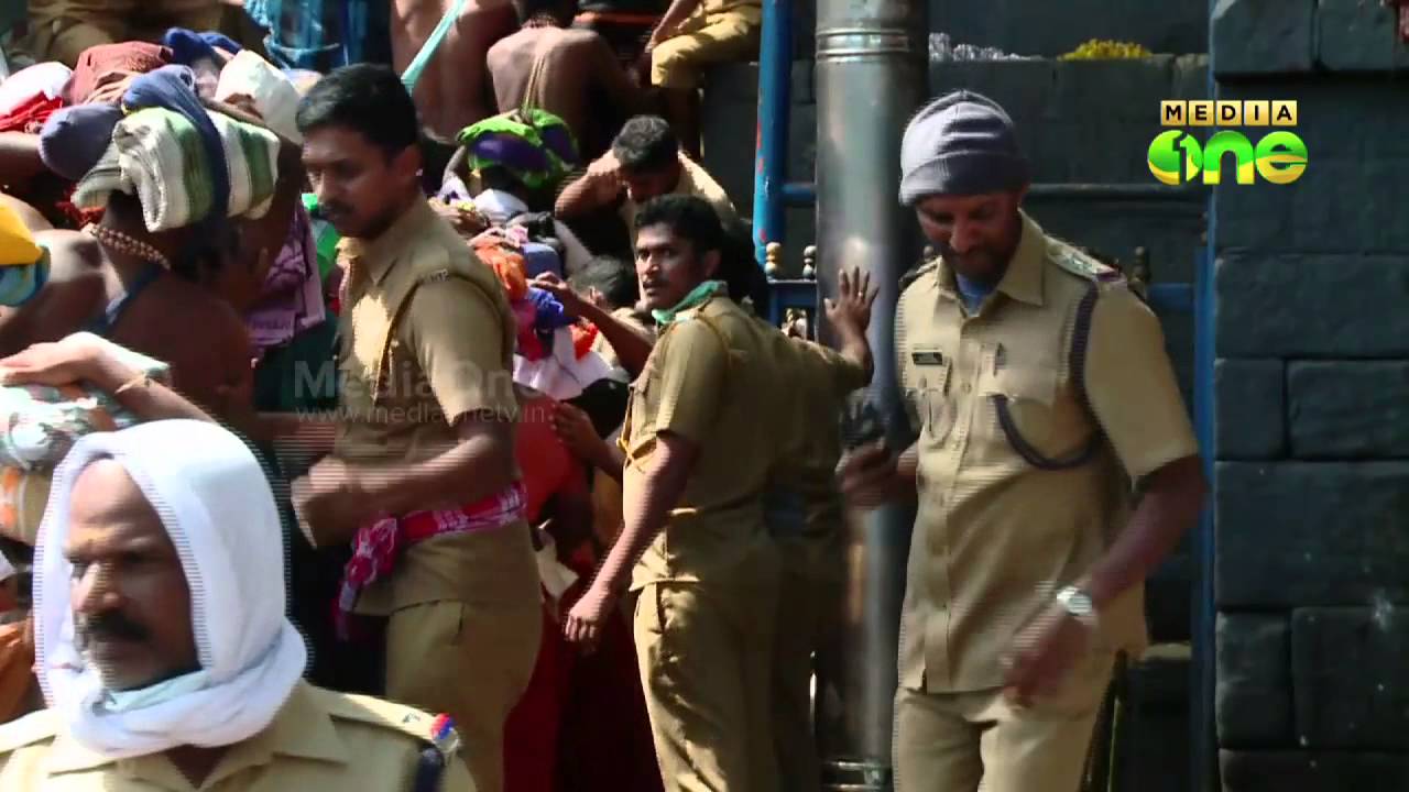 Police officers on duty for the Sabarimala devotees