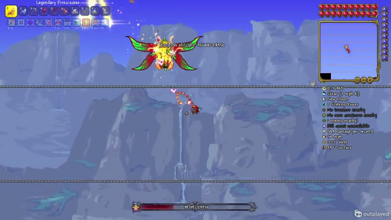Terraria vanilla 1.4.5.5 Daytime EoL pre-mech