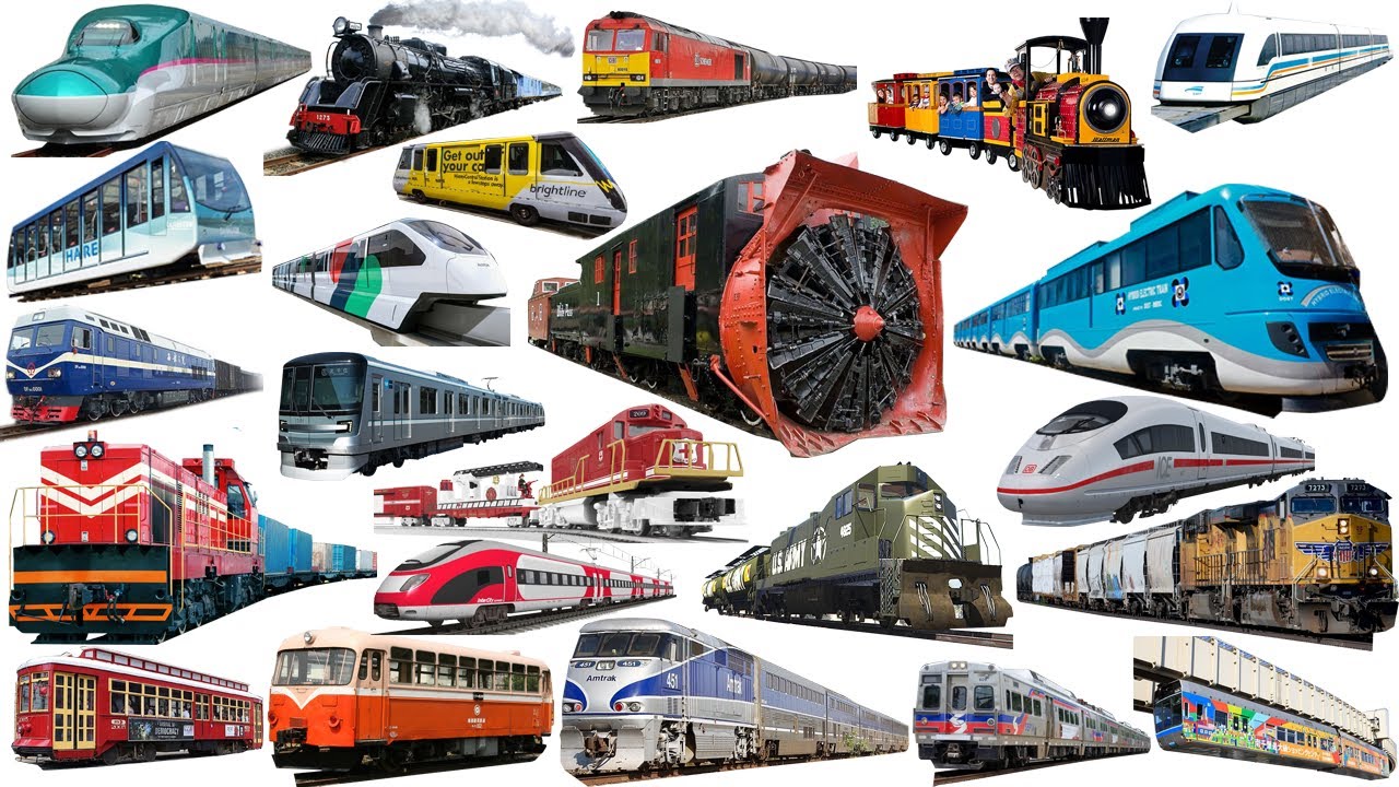 TRAINS Name, RAILWAYS Vehicles, Trains and Subways | Types of railway Vehicles - Education video
