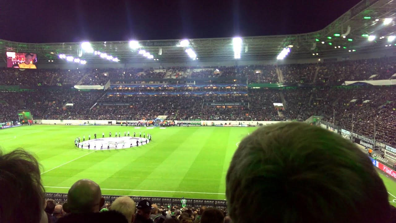 M'Gladbach vs. Juventus Turin 1:1 CL Hymne Schnipsel Choreo vor dem Spiel