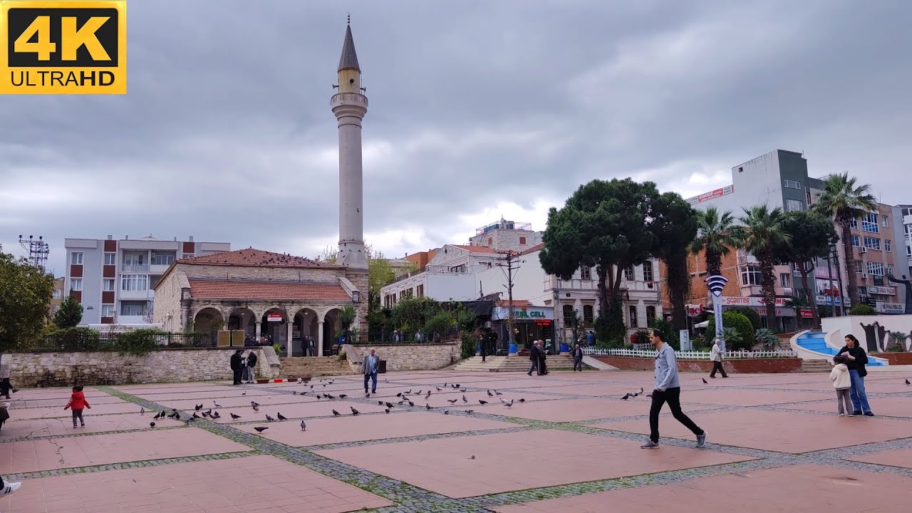 İzmir Aliağa | Sahil Yürüyüşü | Merkez Çarşı | Yağmurlu Bir Gün | 4K UHD