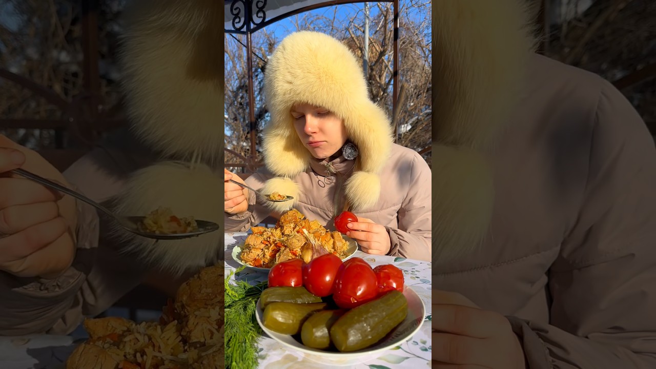 Обед в деревне. До какого региона долетело мое видео? #деревня #рецепт #плов #готовимнаприроде #село
