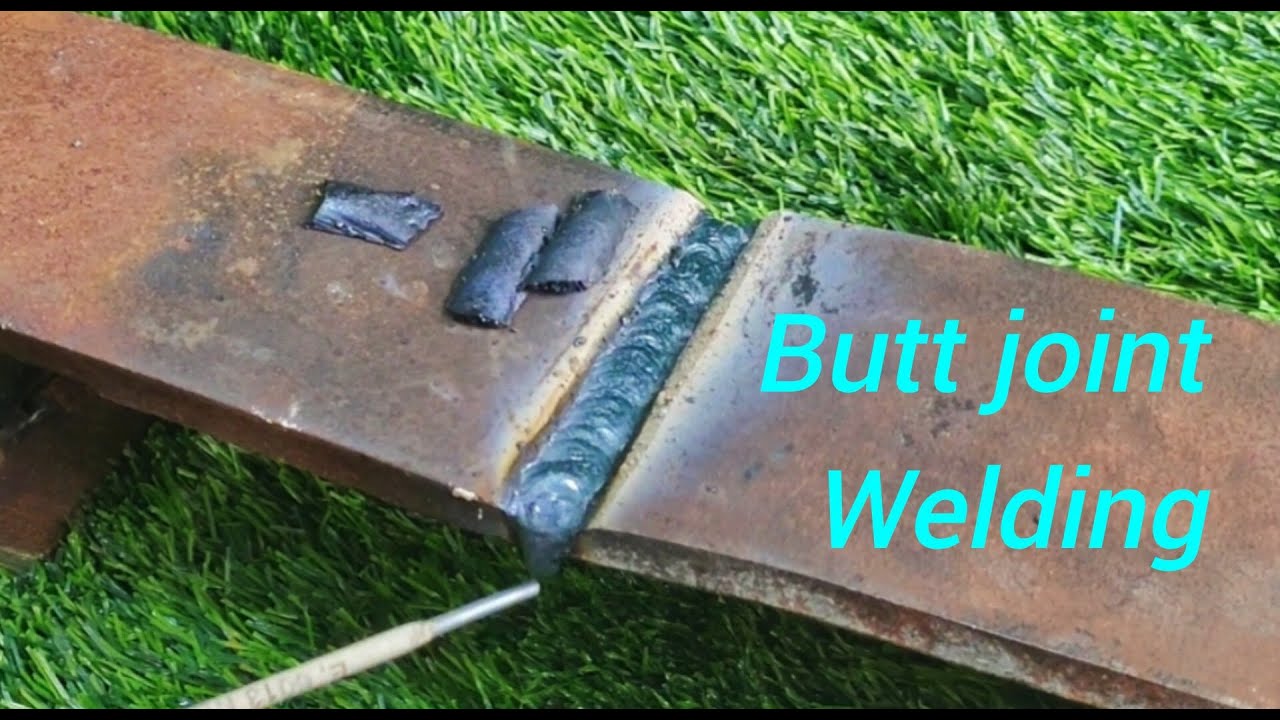 Welding technique in but joint mode and in flat position 1g