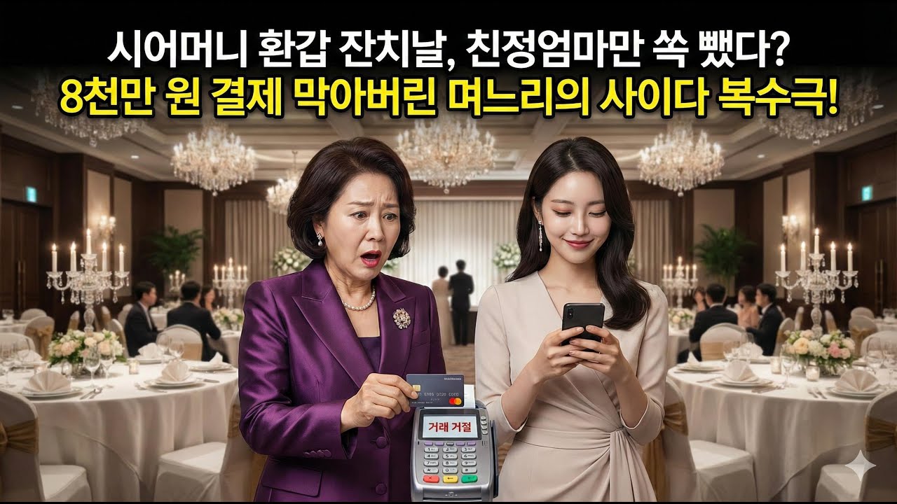 시어머니 환갑 잔치날, 친정엄마만 쏙 뺐다? 8천만원 결제 막아버린 며느리의 사이다 복수극! [인생,사연,이야기]