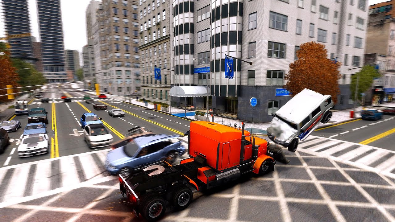 GTA 4 Crazy Truck Crashes Compilation #2