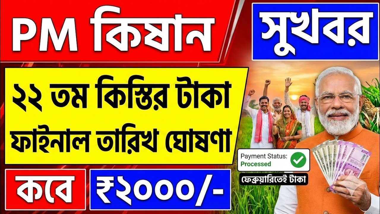Pm Kisan taka kobe pabo? Pm kisan 22nd installment payment date.