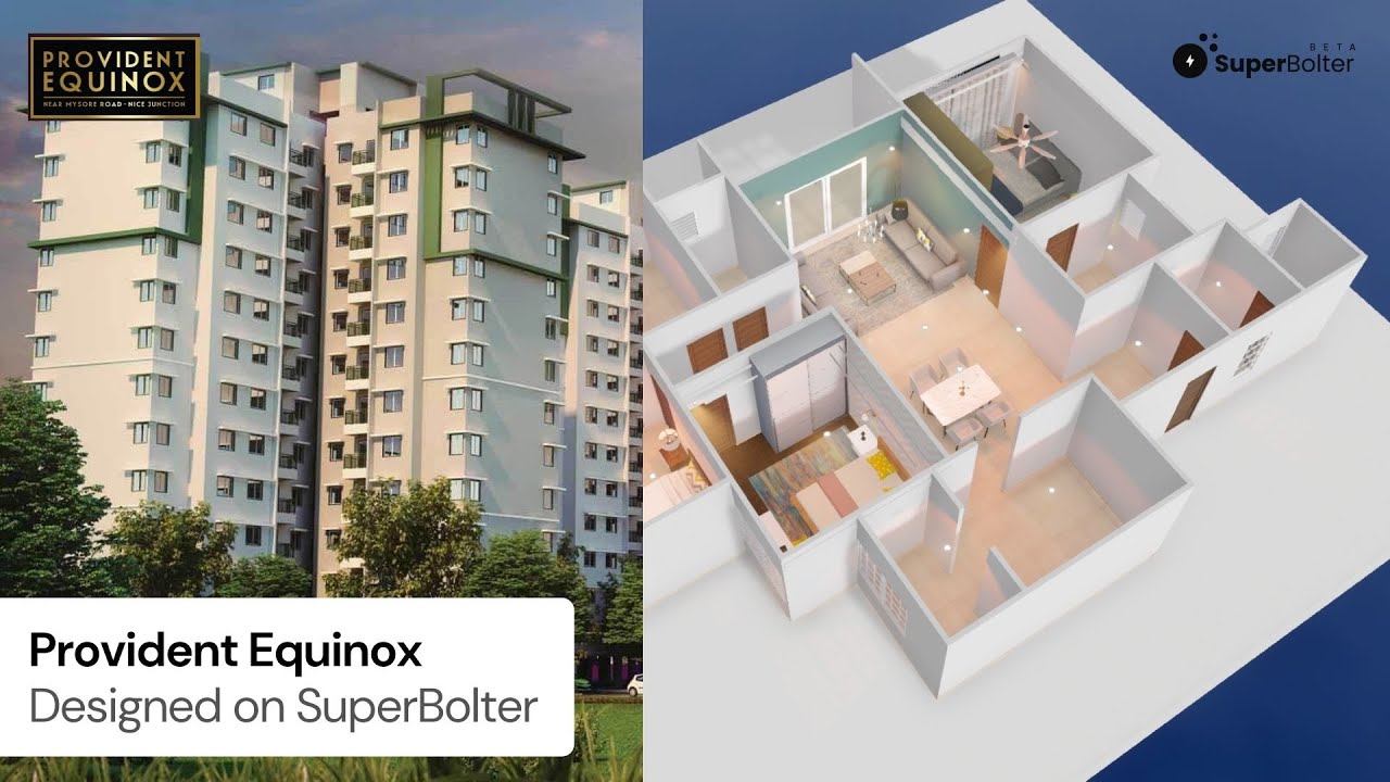 Provident Equinox Apartment Designed on SuperBolter | 3D Home Design Tutorial | Bangalore