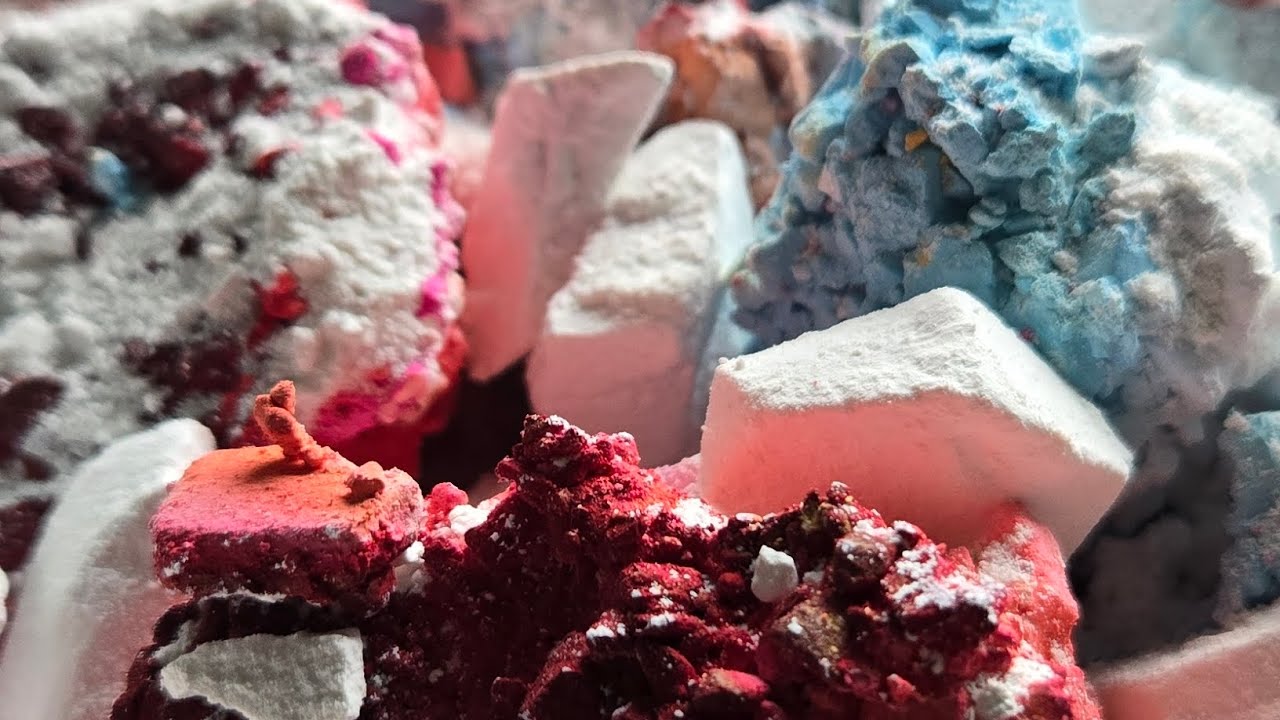 Fifteen Minutes of Dyed Pebble Crushing | ASMR | Pebbles | Calming Colorful Crush