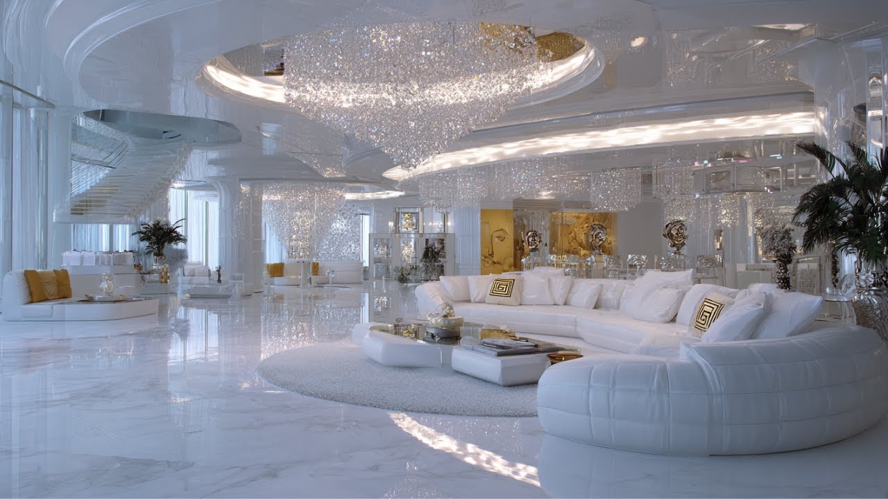 Luxurious VERSACE Inspired Mega Mansions Living Room Designs.