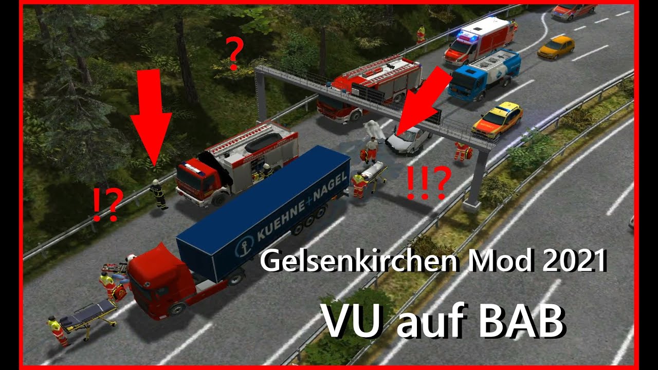 Verkehrsunfall auf BAB , Wo sind die Verletzen hin ? | Letsplay |  Gelsenkirchen Mod 2021 | 02