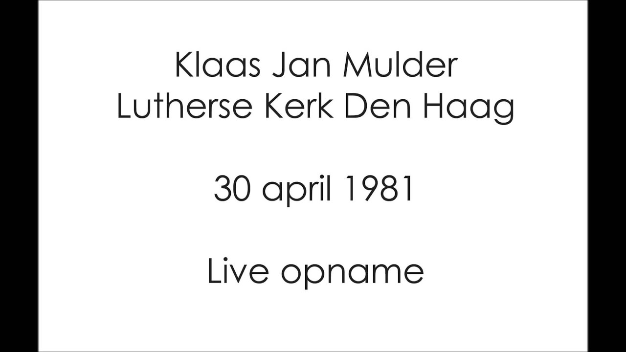 Klaas Jan Mulder Den Haag 30 april 1981