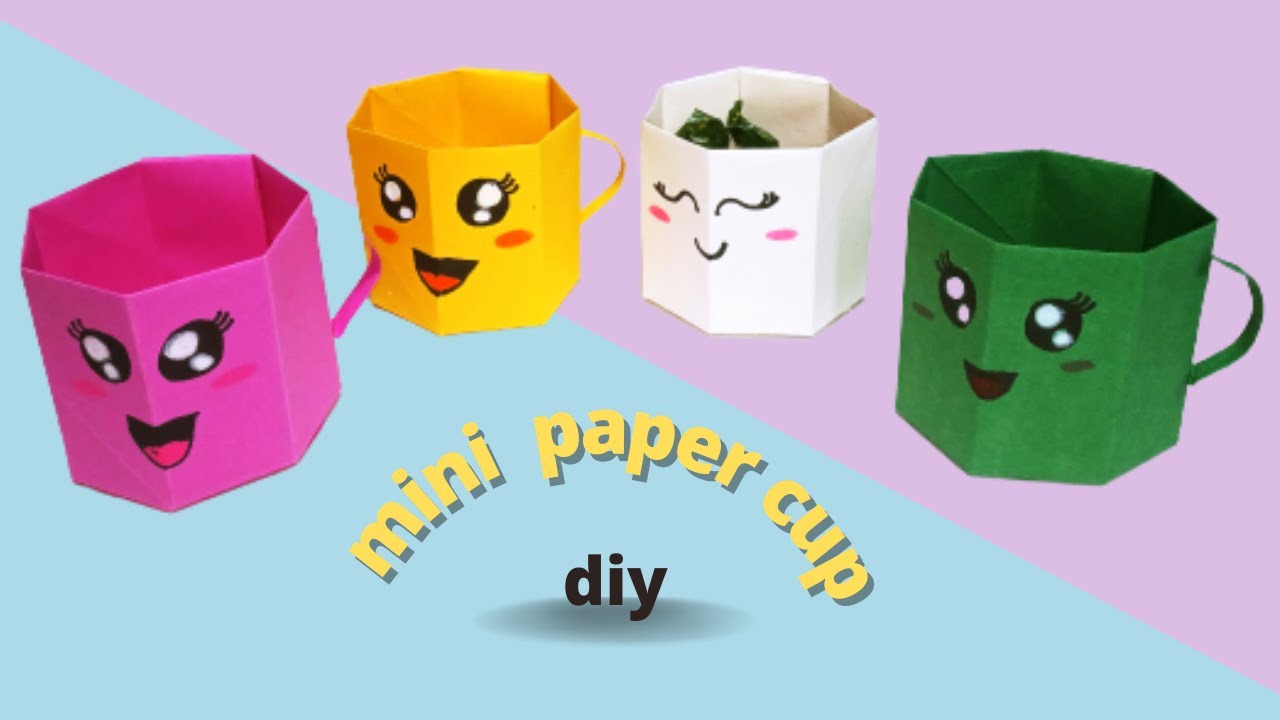 Cmo fazer caneca de papel |origami craft | dobraduras de papel|