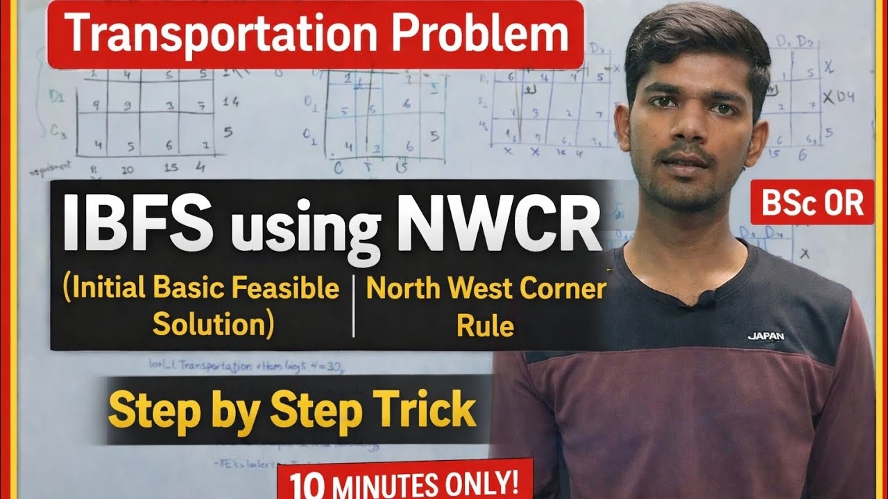 North West Corner Rule | NWCR | Transportation problem | Transportation Problem Using NWCR #ibfs