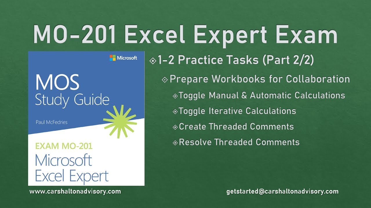 MO-201 Excel Expert Exam Review 1-2 Practice Tasks (2/2)