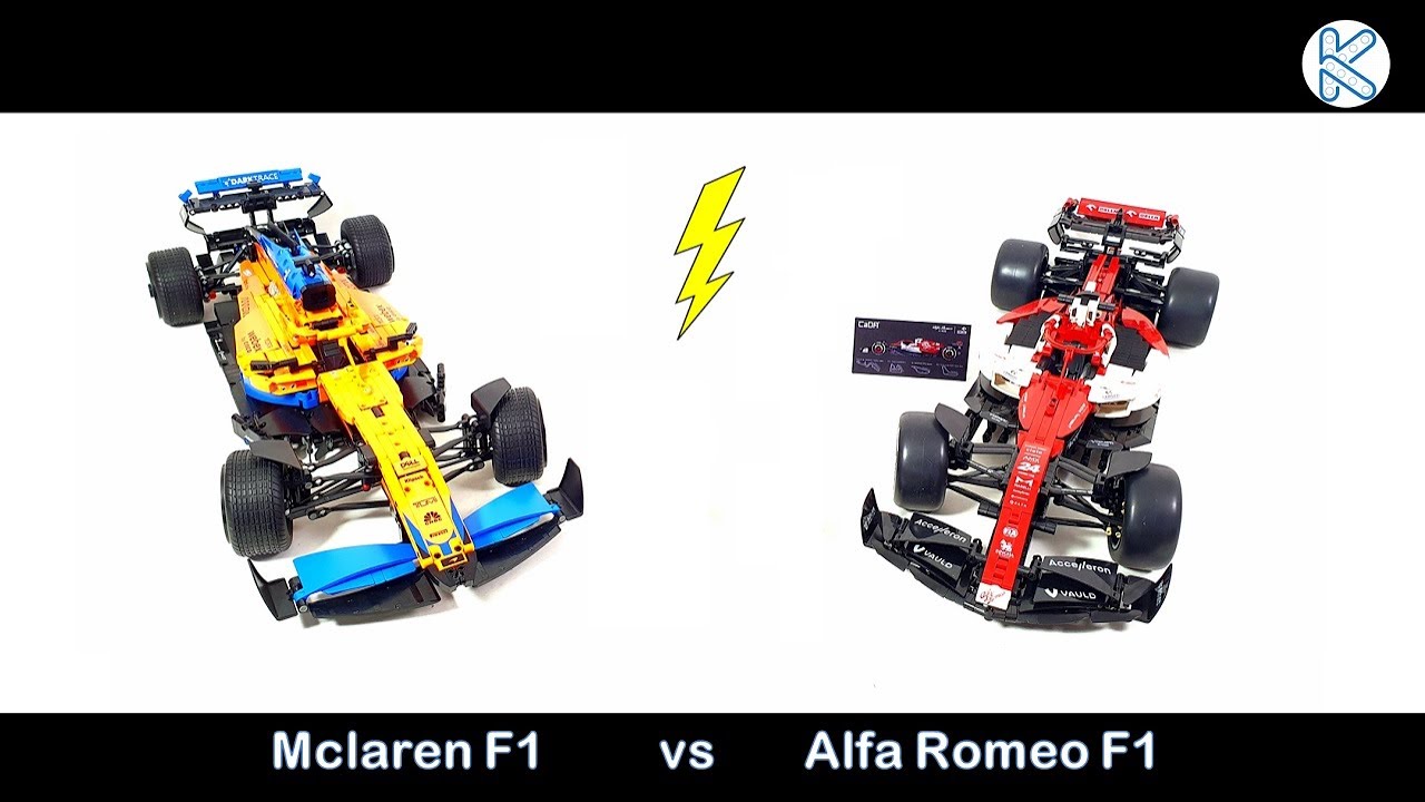 Wer macht das Rennen? Vergleich! Lego 42141 McLaren F1 vs Cada C64005 Alfa Romeo F1