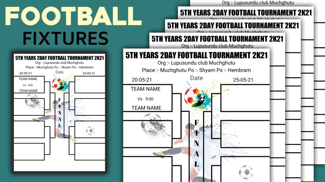 Football Tournament Fixtures | How To Make Pamphlet Design | Pixellab Tutorial | Shyam Hembram