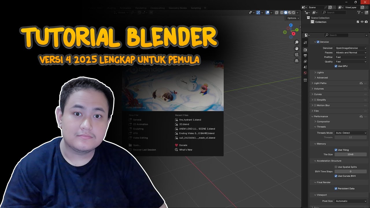 Tutorial Blender 3D Versi 4 2025 Lengkap untuk Pemula