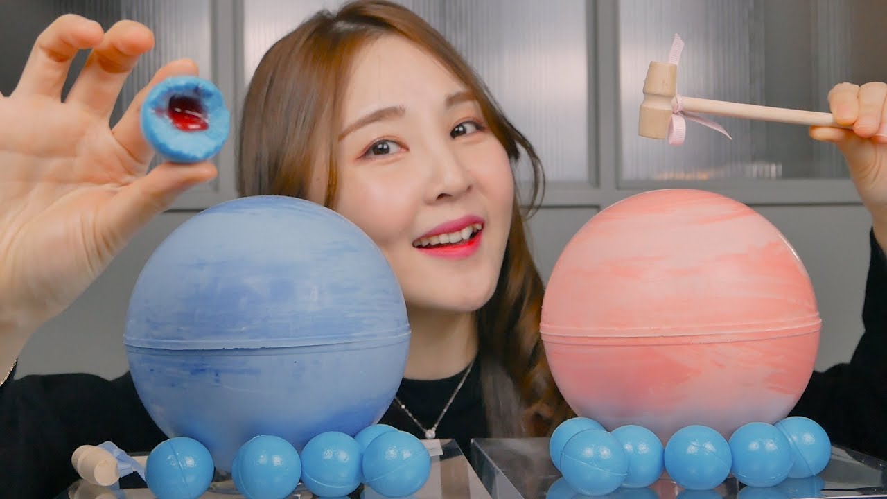 지구 젤리 & 어린왕자 행성 케이크 ASMR｜Planet Gummy Candy & Le Petit Prince Planet Cake｜Eating sounds｜ゼリーケーキモッパン