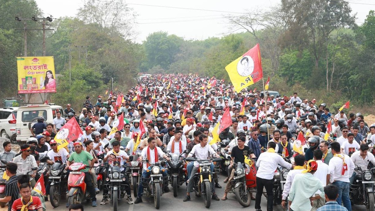 Ramchandraghat, Ashrambari Halahali, Maharani Constituency Amchaini Thansani Bike Rally Khlaikha YTF