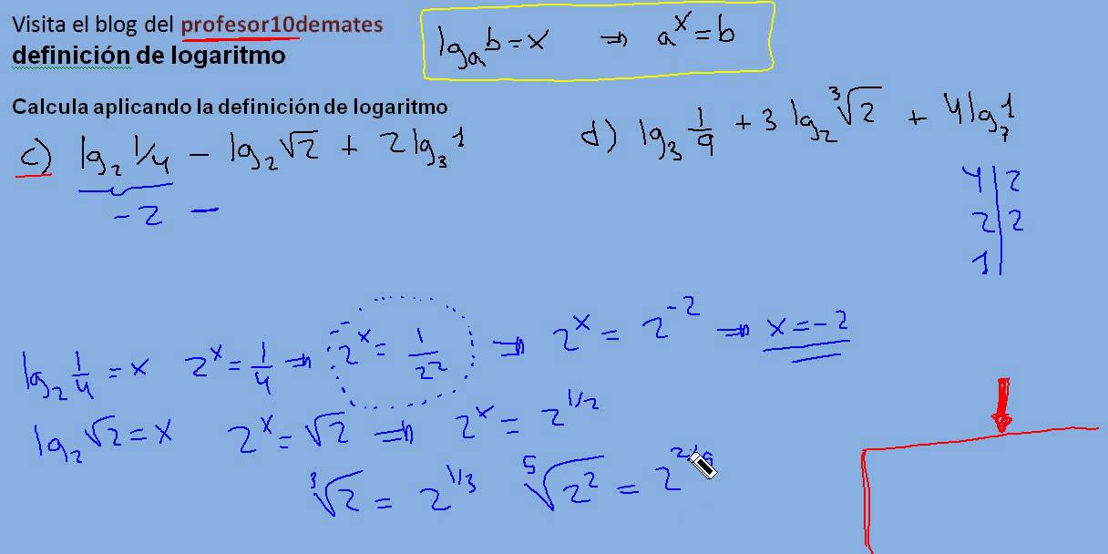 logaritmos 06 calcula  aplicando la definición