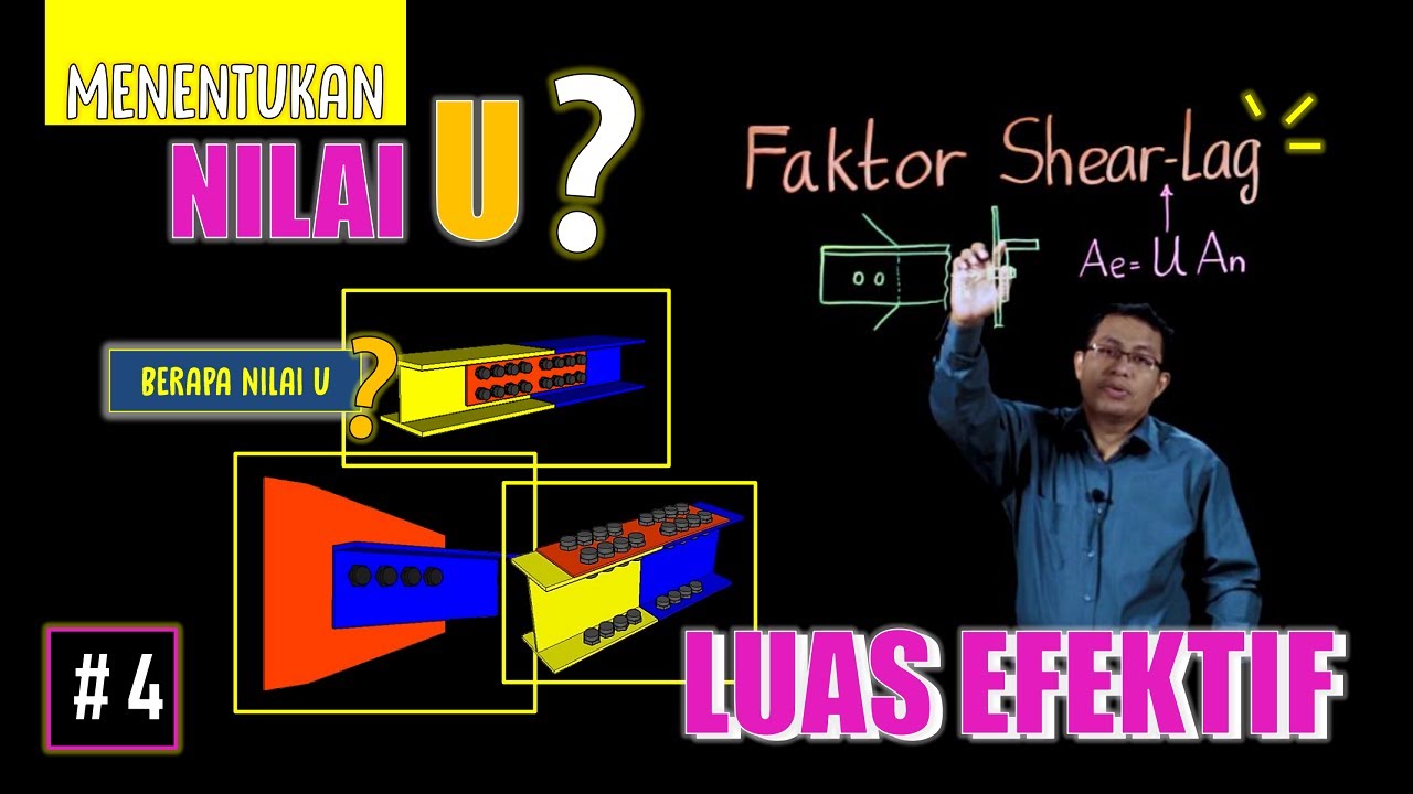 Luas Efektif (Ae) dan Faktor Shear-Lag (U) | Batang Tarik Struktur Baja | Lightboard