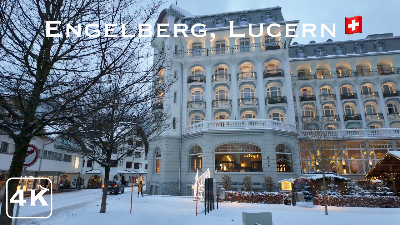 Engelberg, Lucerne Switzerland 🇨🇭| Swiss village winter walk | 4K