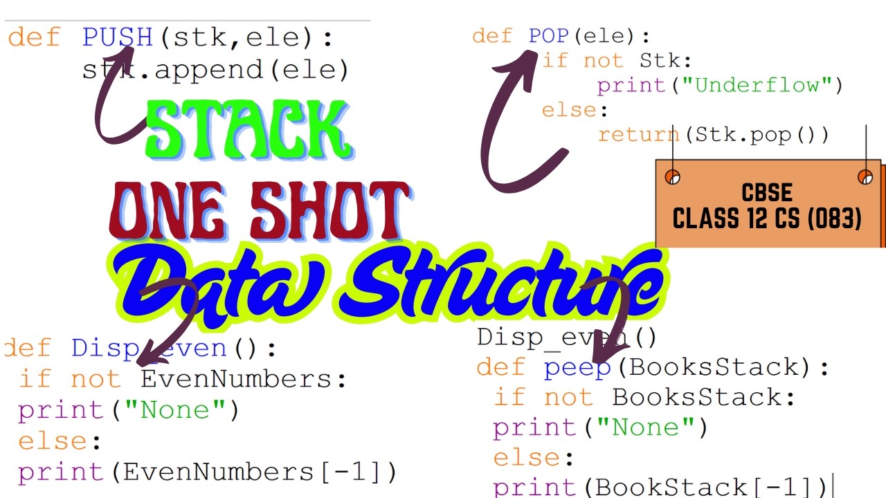 Stack Data Structure Class 12th Computer Science | One Shot | CBSE