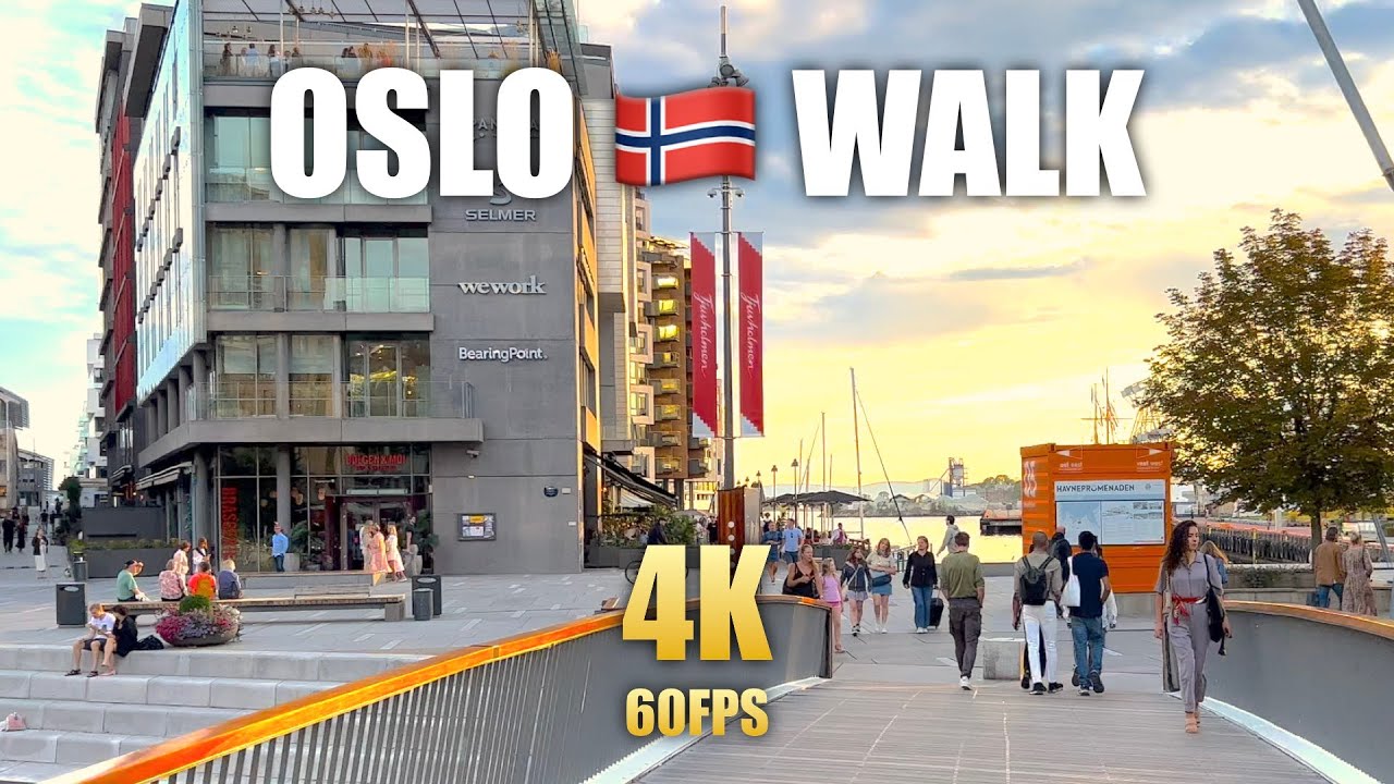 OSLO NORWAY 🇳🇴 Walk (Ultra HD 4K 60FPS) Summer Virtual Walking Tour Video