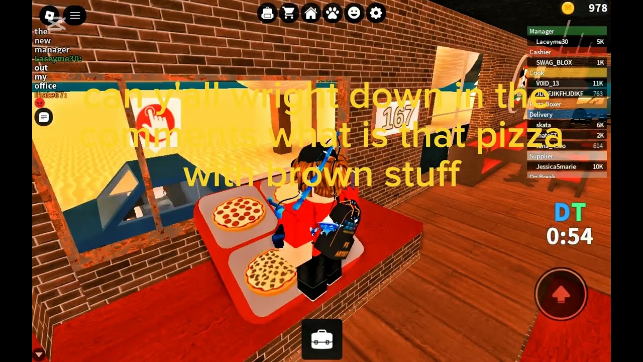 playing work at a pizza place