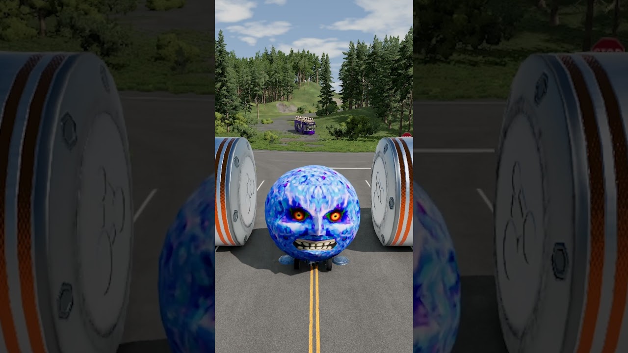 Капсульный автобус Blue Moon против гидравлического пресса #shorts #beamngdrive #kidsgamertech