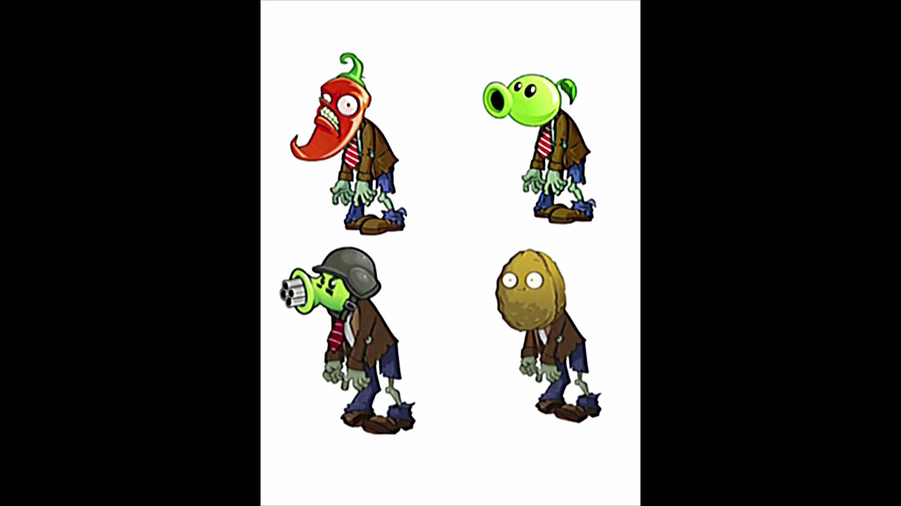 Four Zombie Plants. #plantevolution #evolution #pvz #edit #art