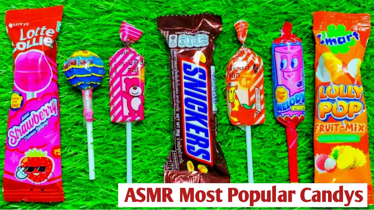 Satisfying Video ASMR Lollipops Chocolate and Candy Gummy Candy Unboxing Video ASMR 