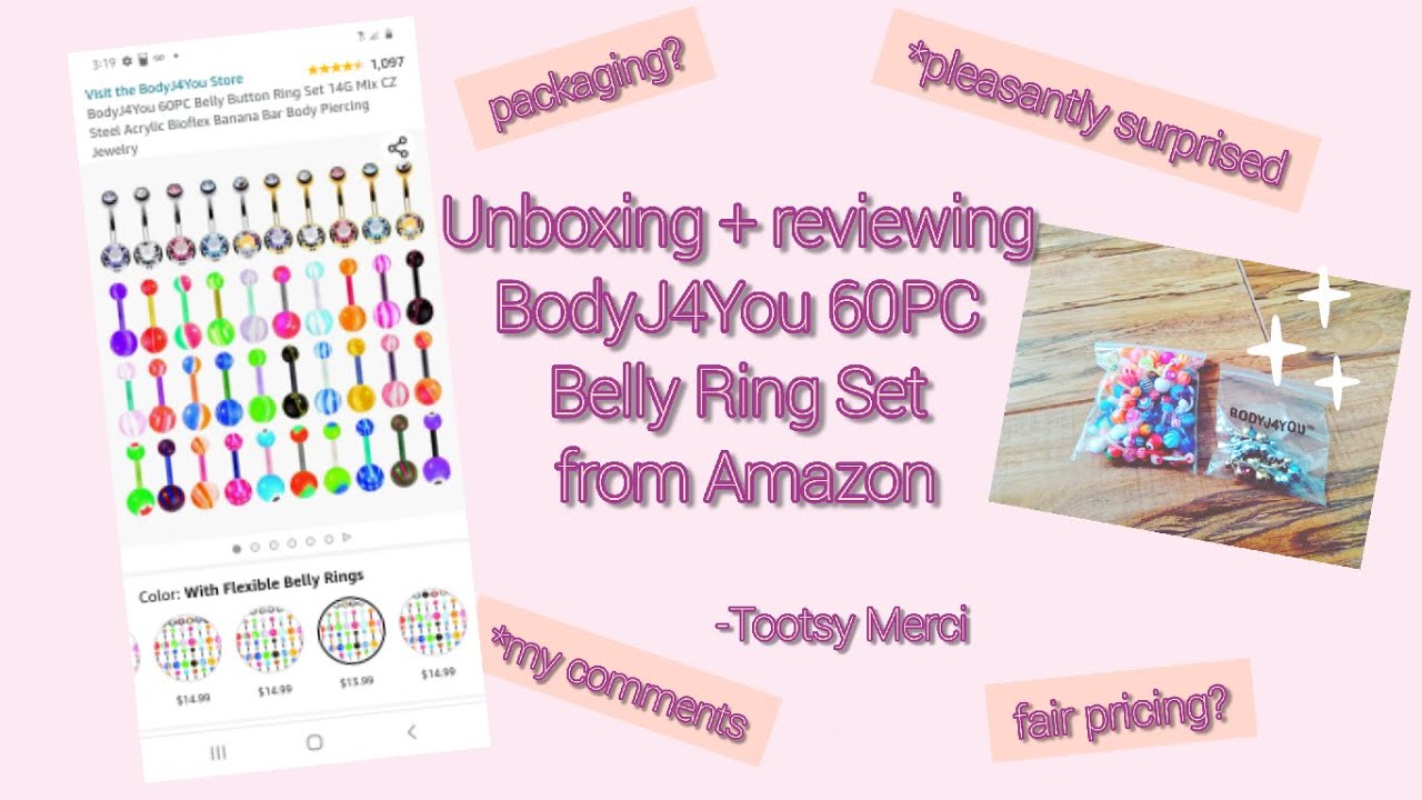 I Bought and Reviewed BodyJ4You's Belly Ring Set from Amazon✨ // Unboxing & Review