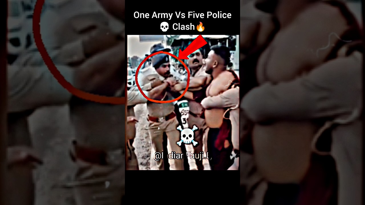 Army Vs Five Police Clash🔥☠️ #army #police #indianarmy #power #commando #gujarat #viral #video