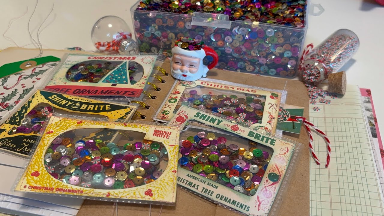 Mini Retro Shiny Brite Ornament Box Shakers | Vintage Christmas Journal Idea