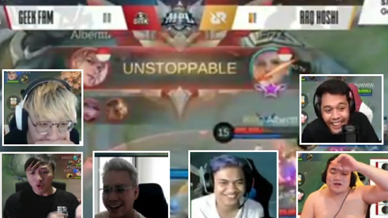 REACTION STREAMER LANCELOT ALBERT TING TING!! GEEK FAM VS RRQ HOSHI MATCH 2