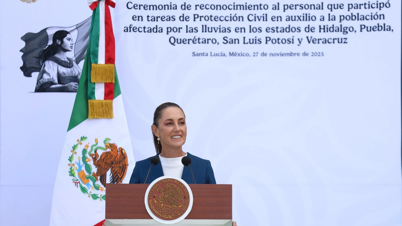 Message from President Sheinbaum in recognition of public servants for their support after the rains