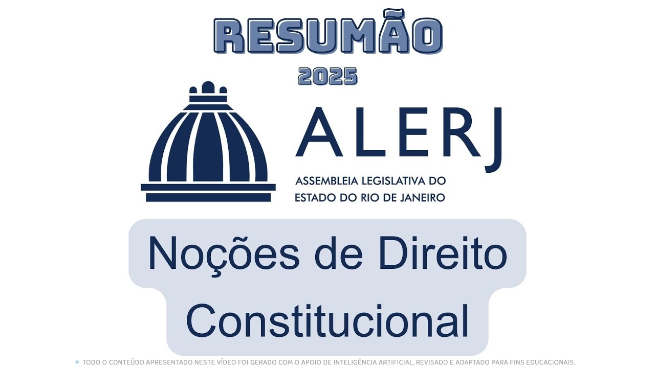 RESUMO ALERJ | Noções de Direito Constitucional