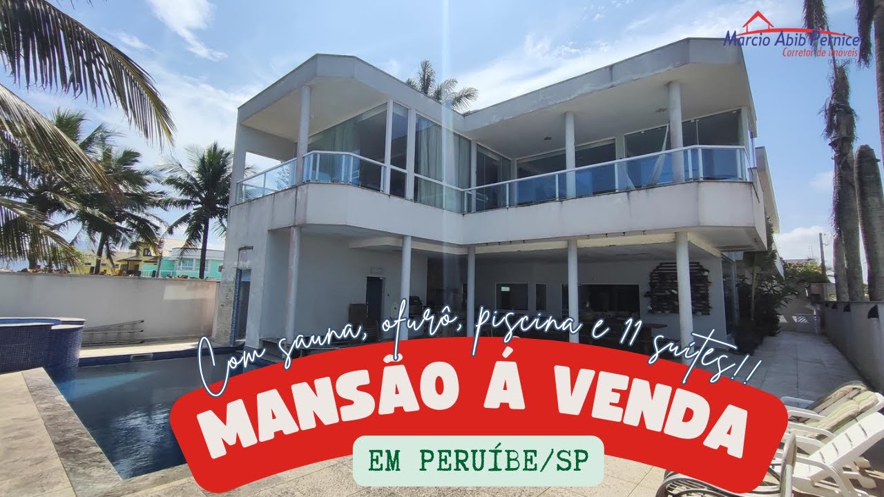 Mansão de frente o mar em Peruíbe/SP com 11 suítes. Vem conferir!!